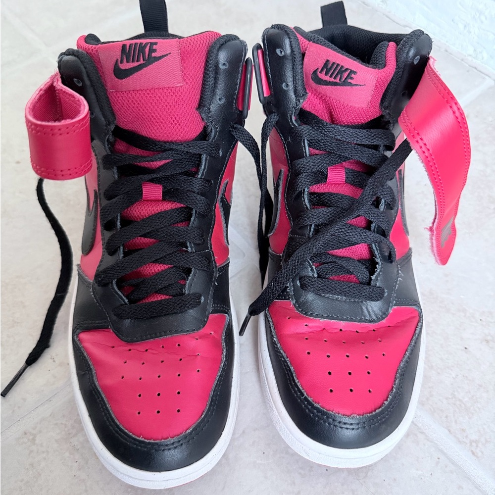 Nike Black and Red High-Top Sneakers